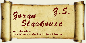 Zoran Slavković vizit kartica
